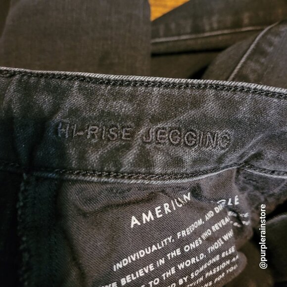 American Eagle Jeans 2 R Dream Jegging Hi Rise Tummy Control Black Wash Denim - Picture 6 of 13